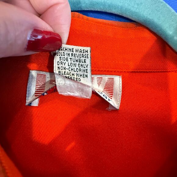 BAW Athletic Wear 2XL Plaid Button Down Shirt Red Orange 100% Cotton Casual - Picture 4 of 8